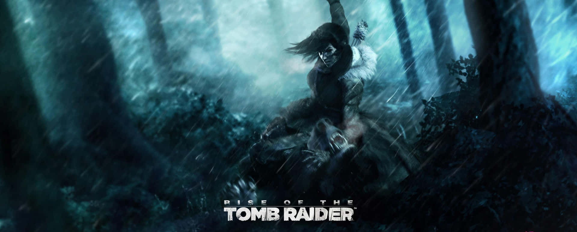 Sibirisk skov 3440x1440p 'Rise Of The Tomb Raider' baggrund