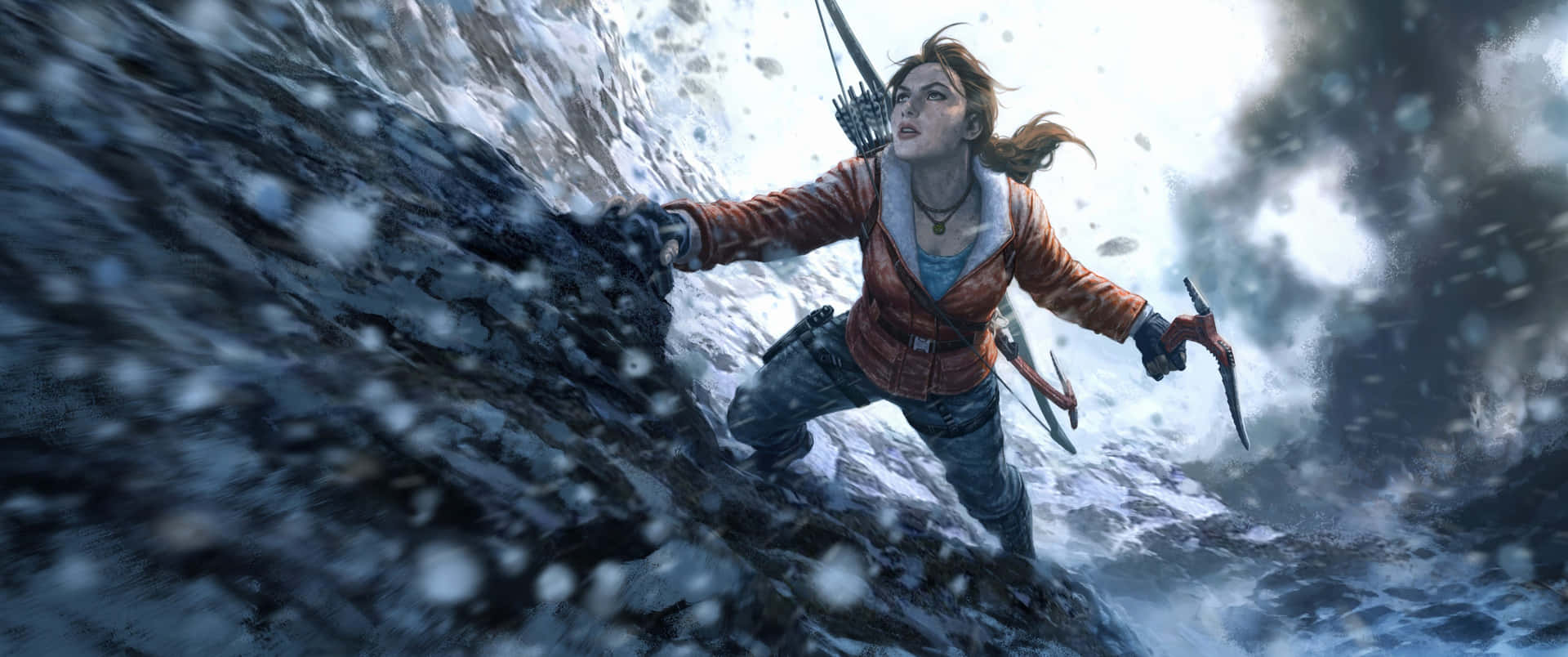 Lara Climbing Mountain 3440x1440p Rise Of The Tomb Raider Background