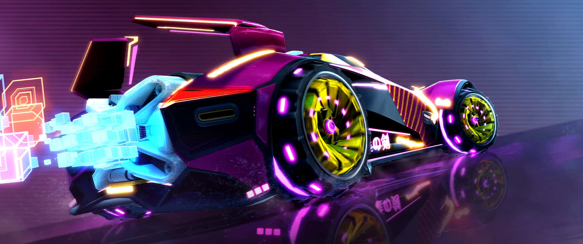 Drive to the finish line with this high definition 3440x1440p Rocket League background