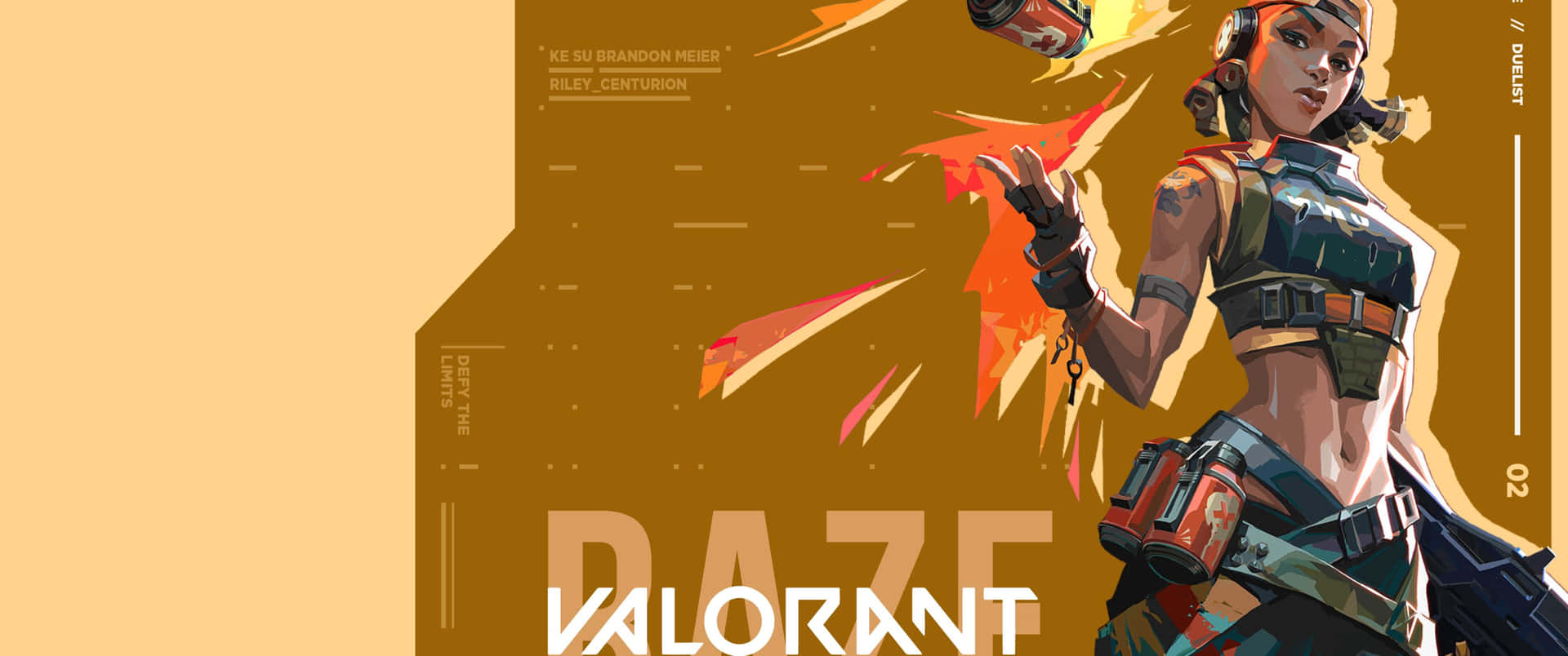 3440x1440p Valorant Raze Paint Shell Background