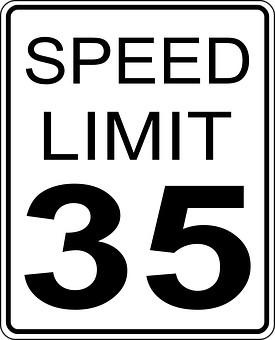 Download 35 M P H Speed Limit Sign | Wallpapers.com