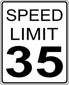 35 M P H Speed Limit Sign PNG