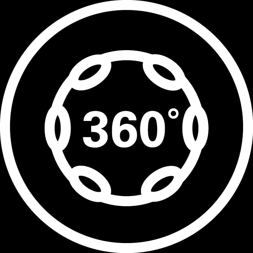 360 Degree Icon Blackand White PNG