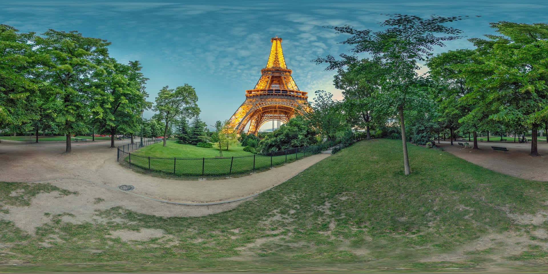 Immaginea 360 Gradi Della Torre Eiffel Di Parigi