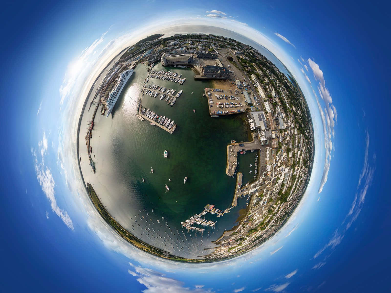 Imagendel Planeta Como Si Estuvieras Sumergido En El Océano, En 360 Grados.