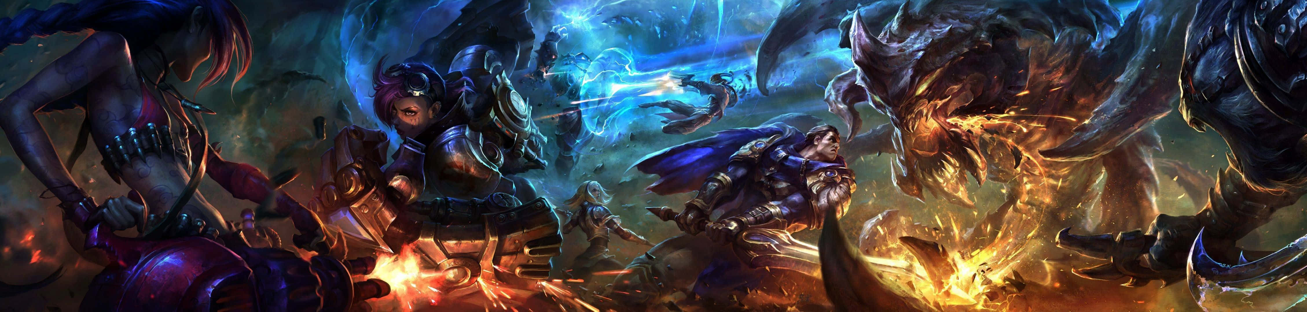 Awesome 3840x1080 League Of Legends Wallpaper