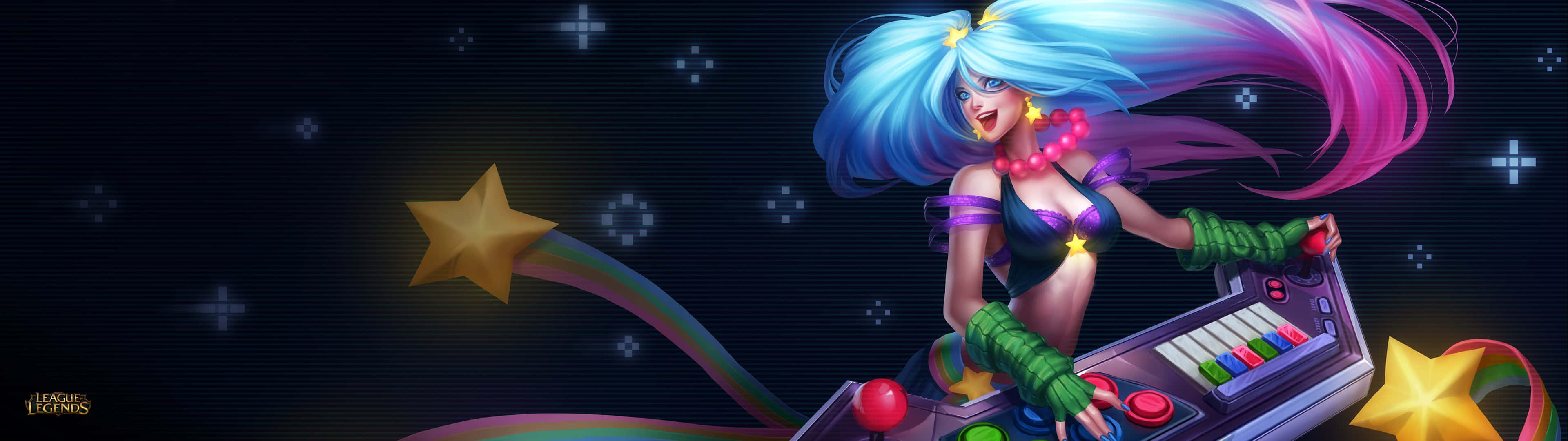 Play the epic battle of League of Legends in stunning 3840x1080 resolution Wallpaper