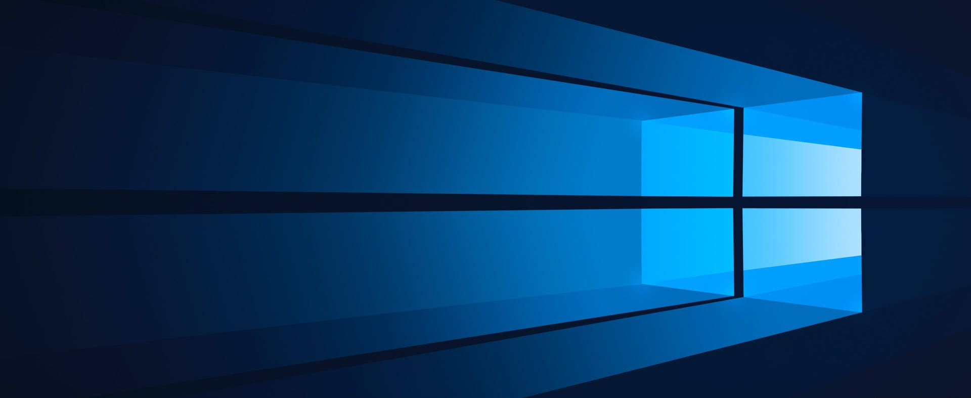Windows 10 Logo With Blue Light Wallpaper