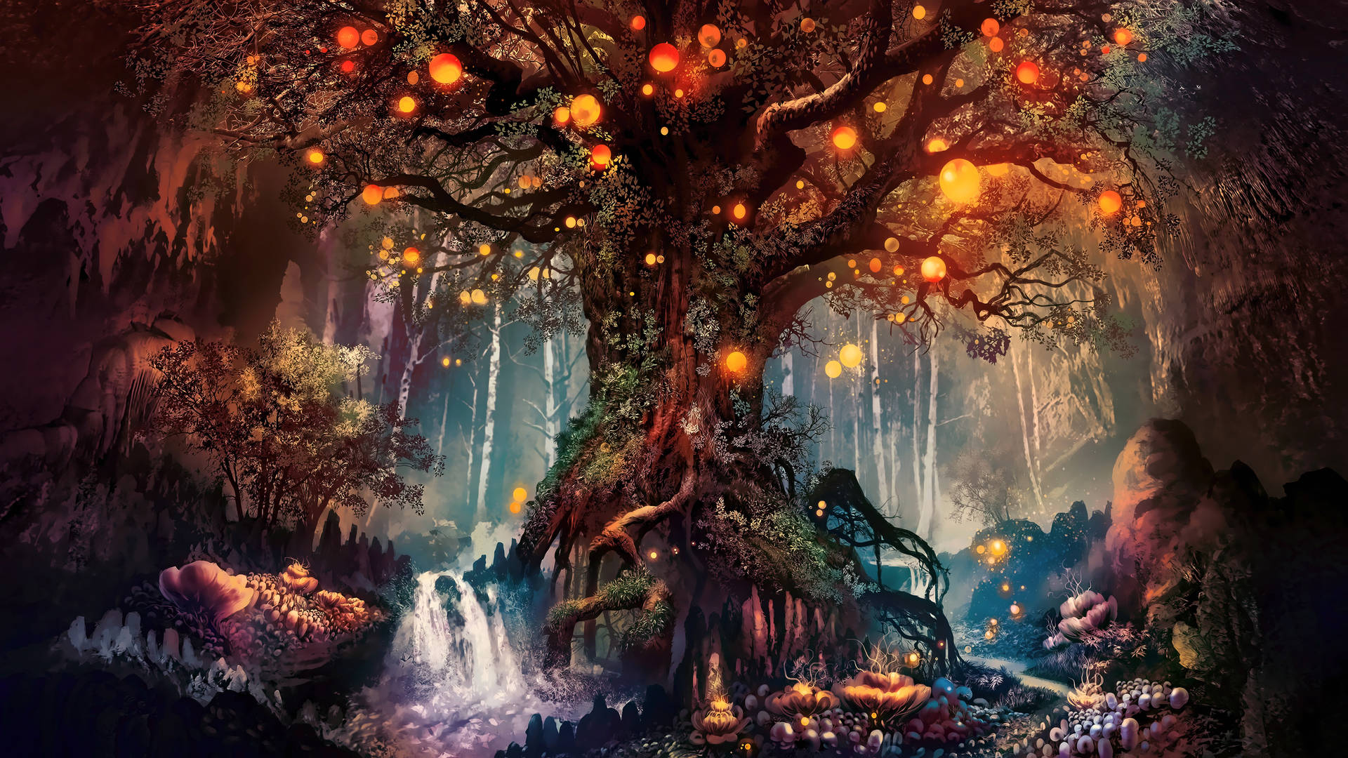 3840x2160 Monitor Magical Tree Wallpaper