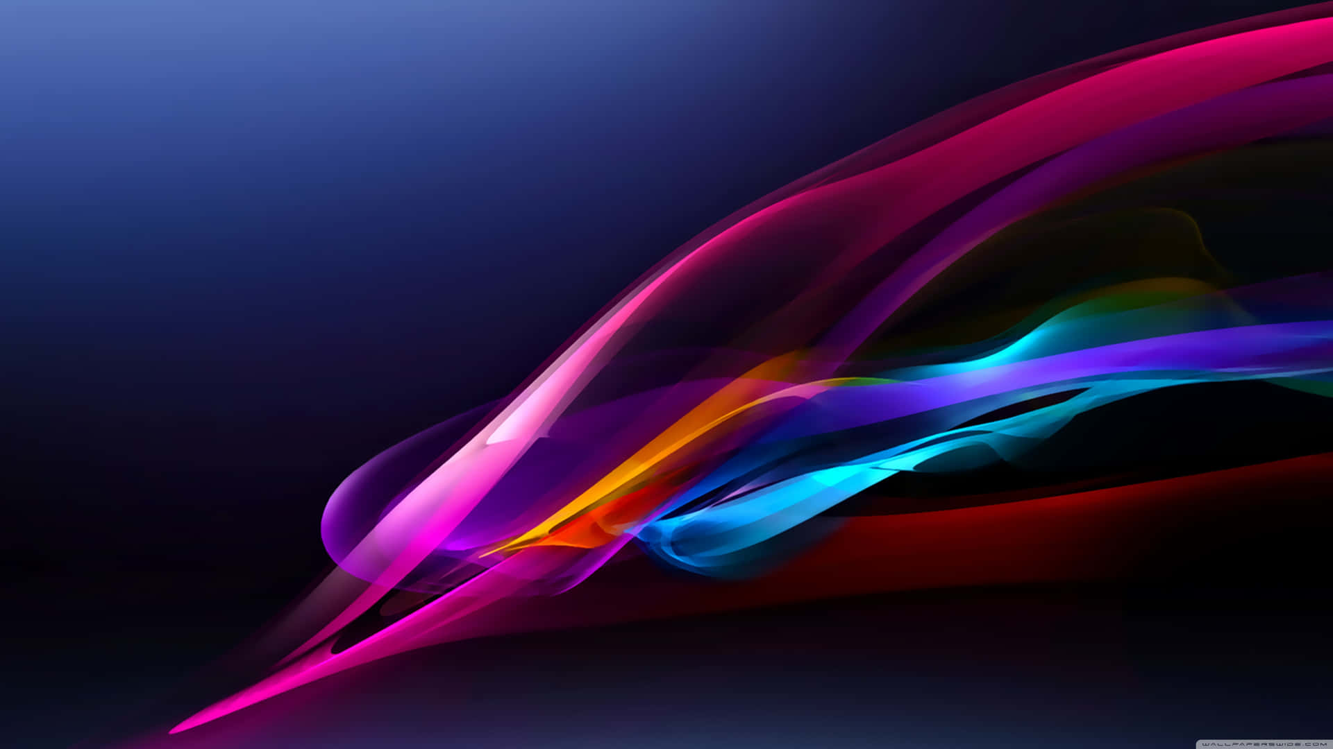 A Colorful Abstract Background With A Rainbow Colored Wave Wallpaper