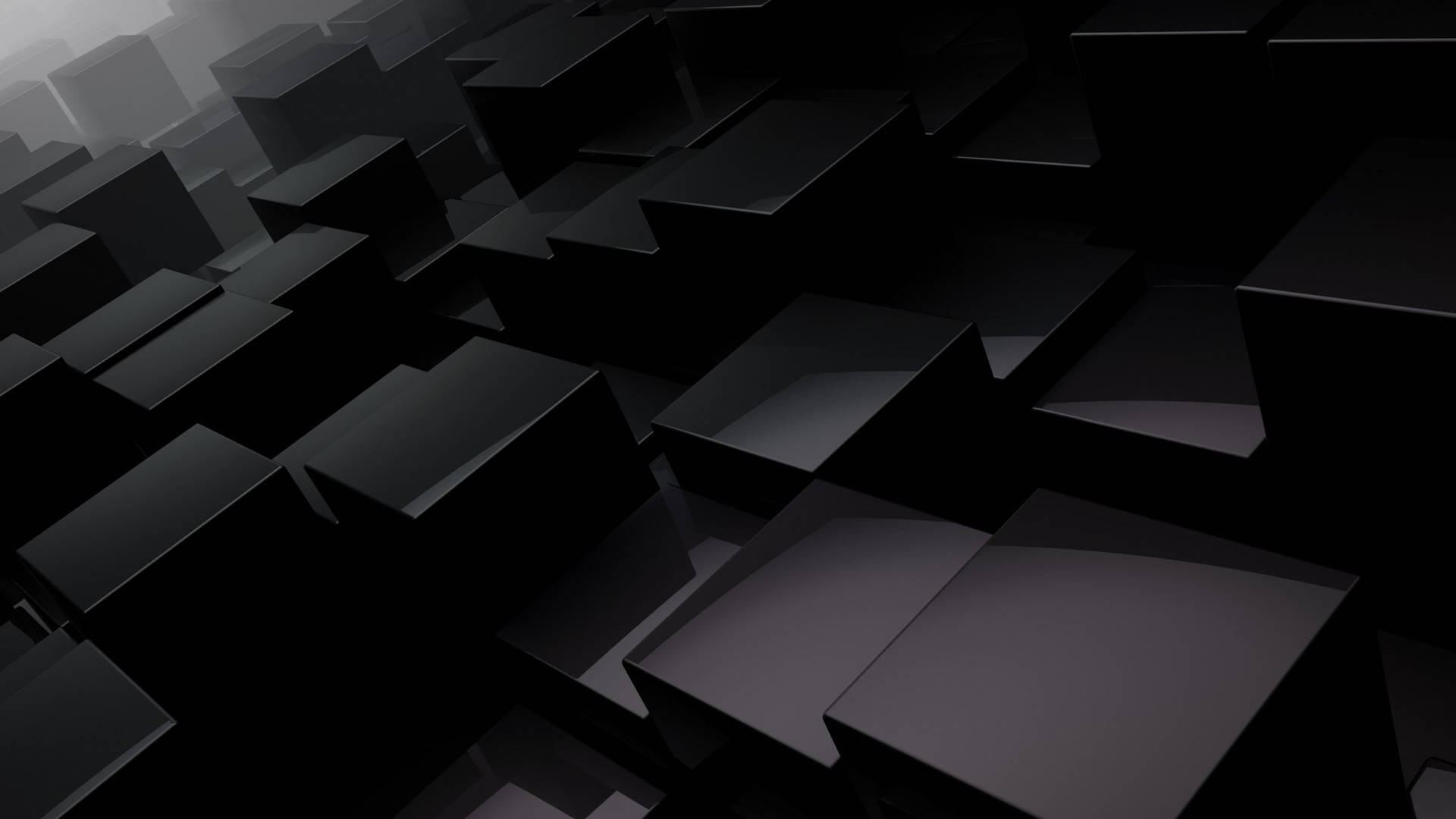 3d Abstract Squares Black Desktop Wallpaper