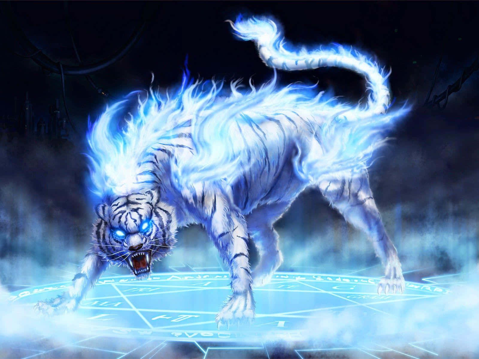 Majestic White Lion on The Rock in 3D Wallpaper