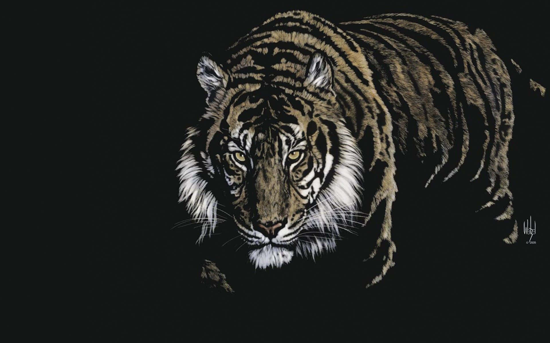 Majestic Tiger Basking in Nature Wallpaper
