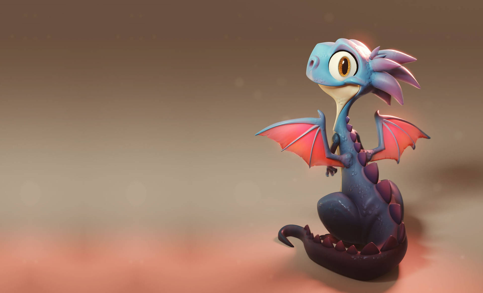 3d Animated Baby Dragon Wallpaper