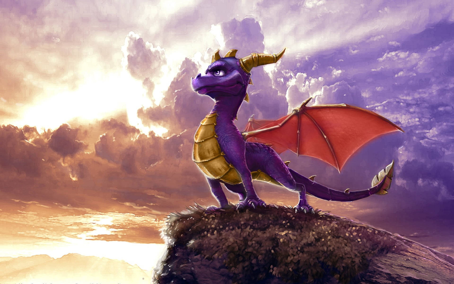 3d Animated Dragon On A Cliff Wallpaper