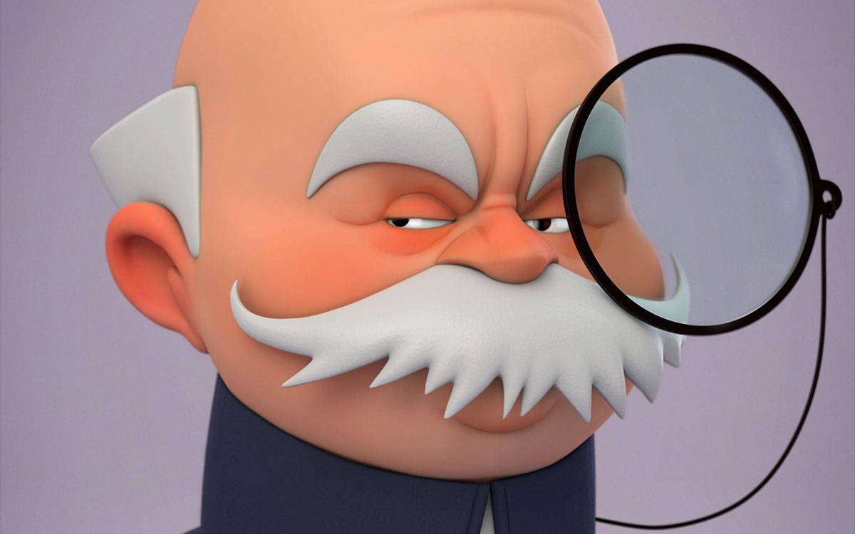 3d Animated Pretentious Old Man Picture