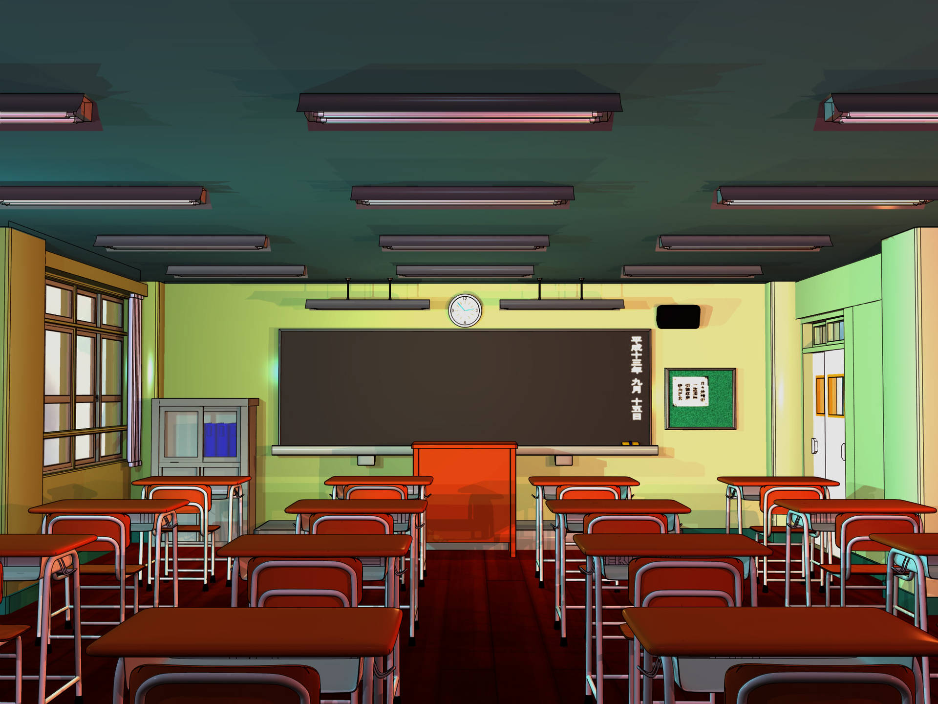3d Anime Classroom Wallpaper