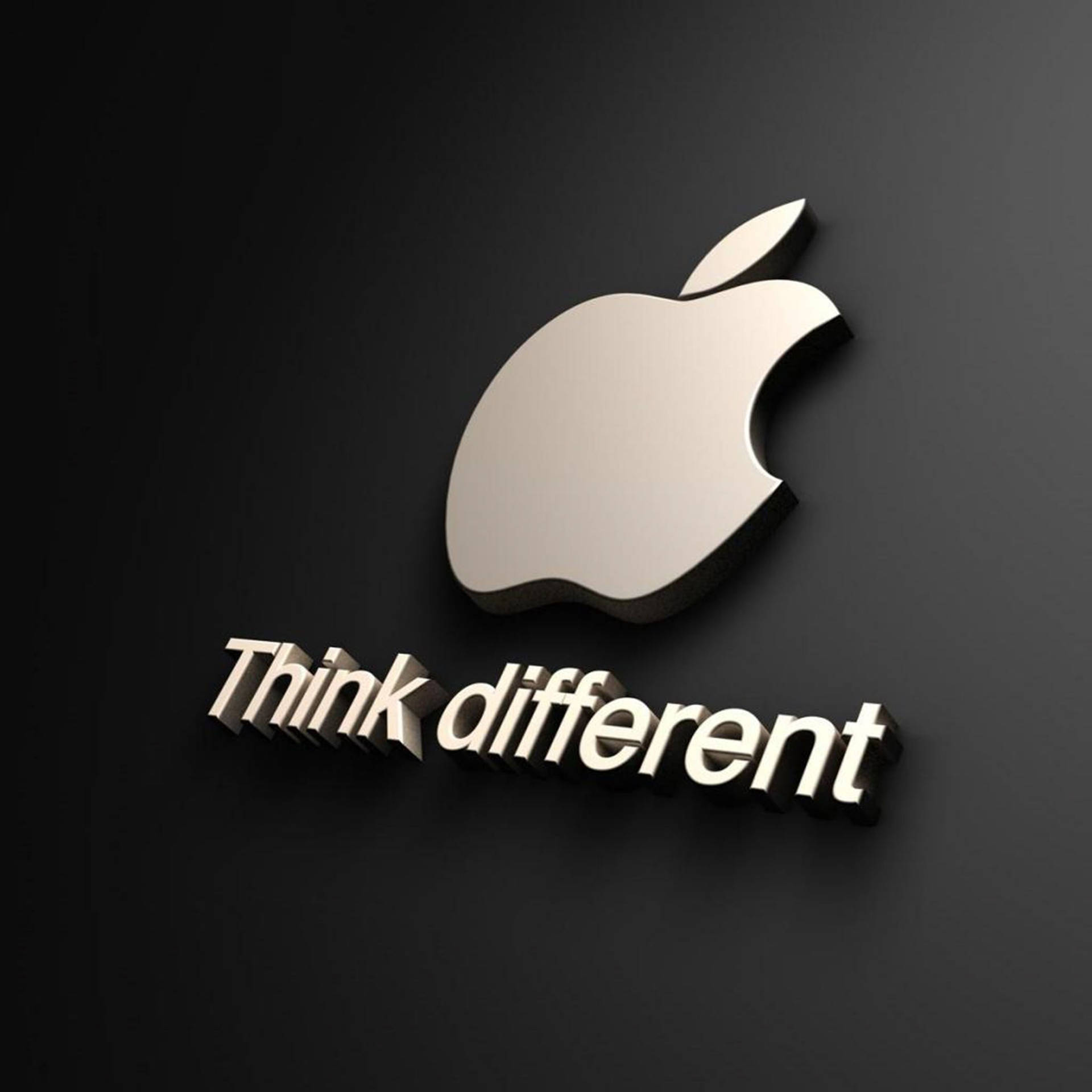 Download 3d Apple Iphone Logo And Slogan Wallpaper | Wallpapers.com