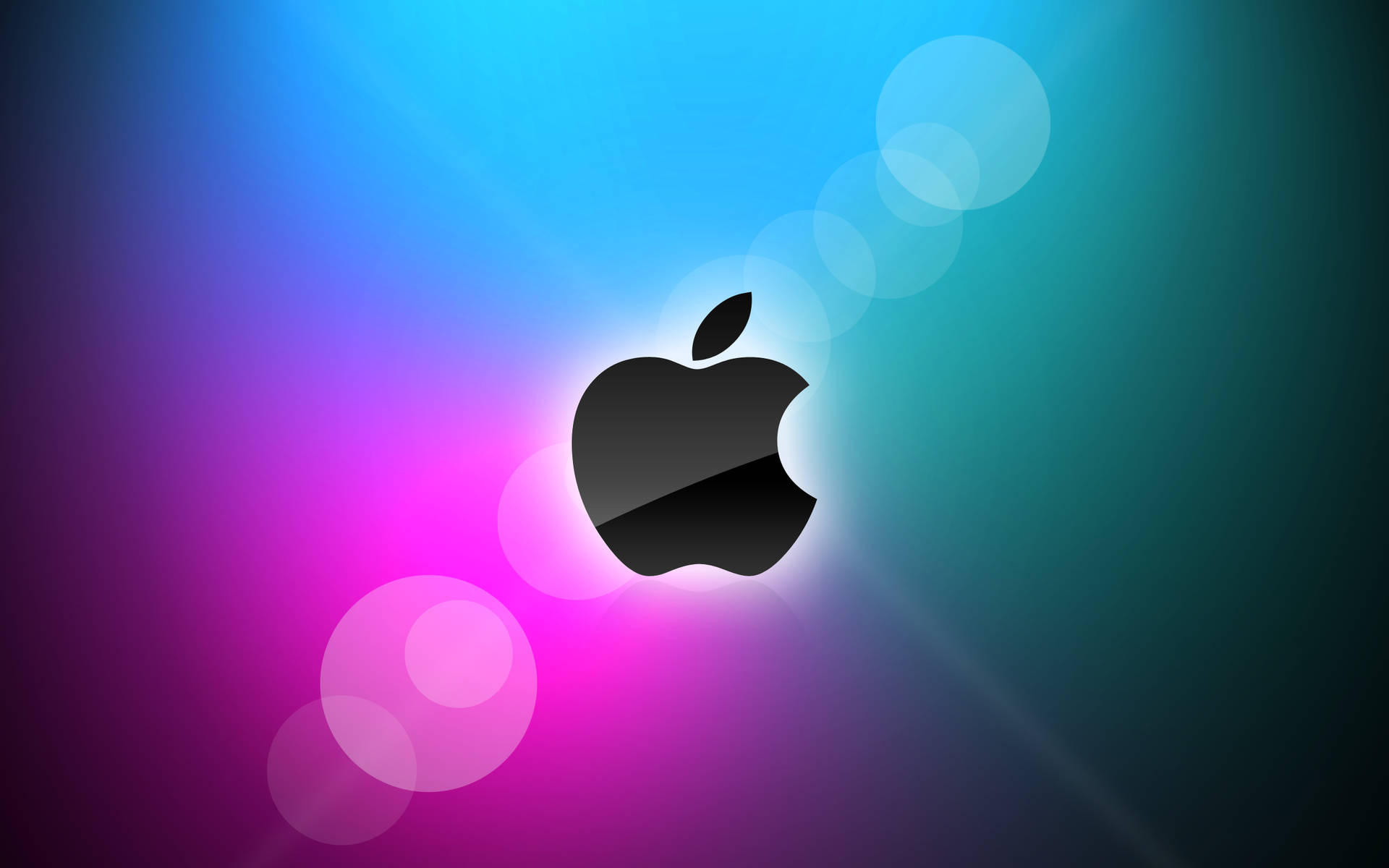 3d Apple Iphone Logo With Glare Wallpaper
