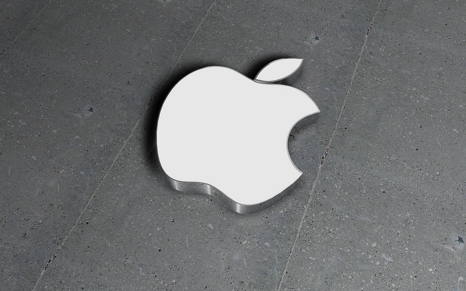 3d Apple Logo On Concrete