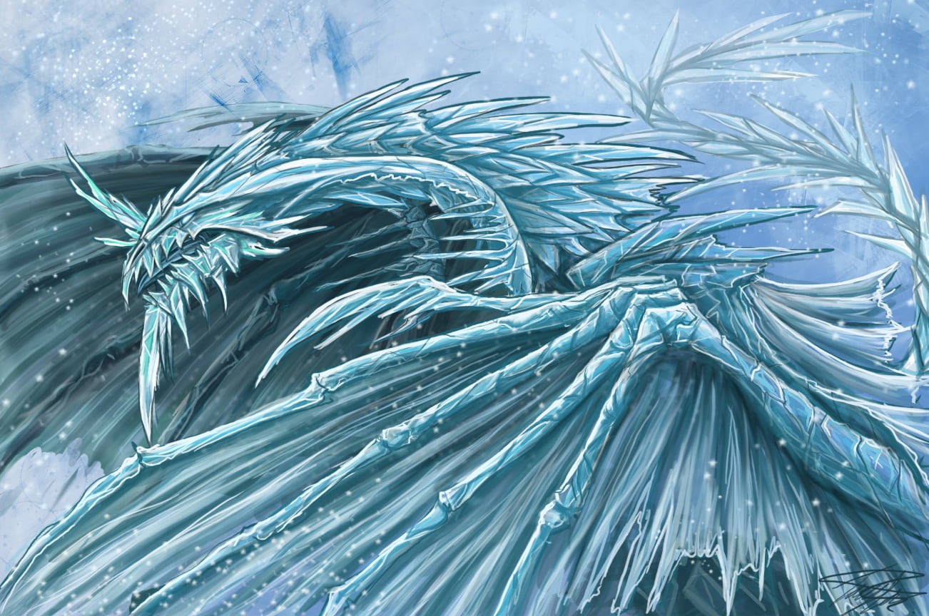 3d Art Of Ice Dragon Wallpaper