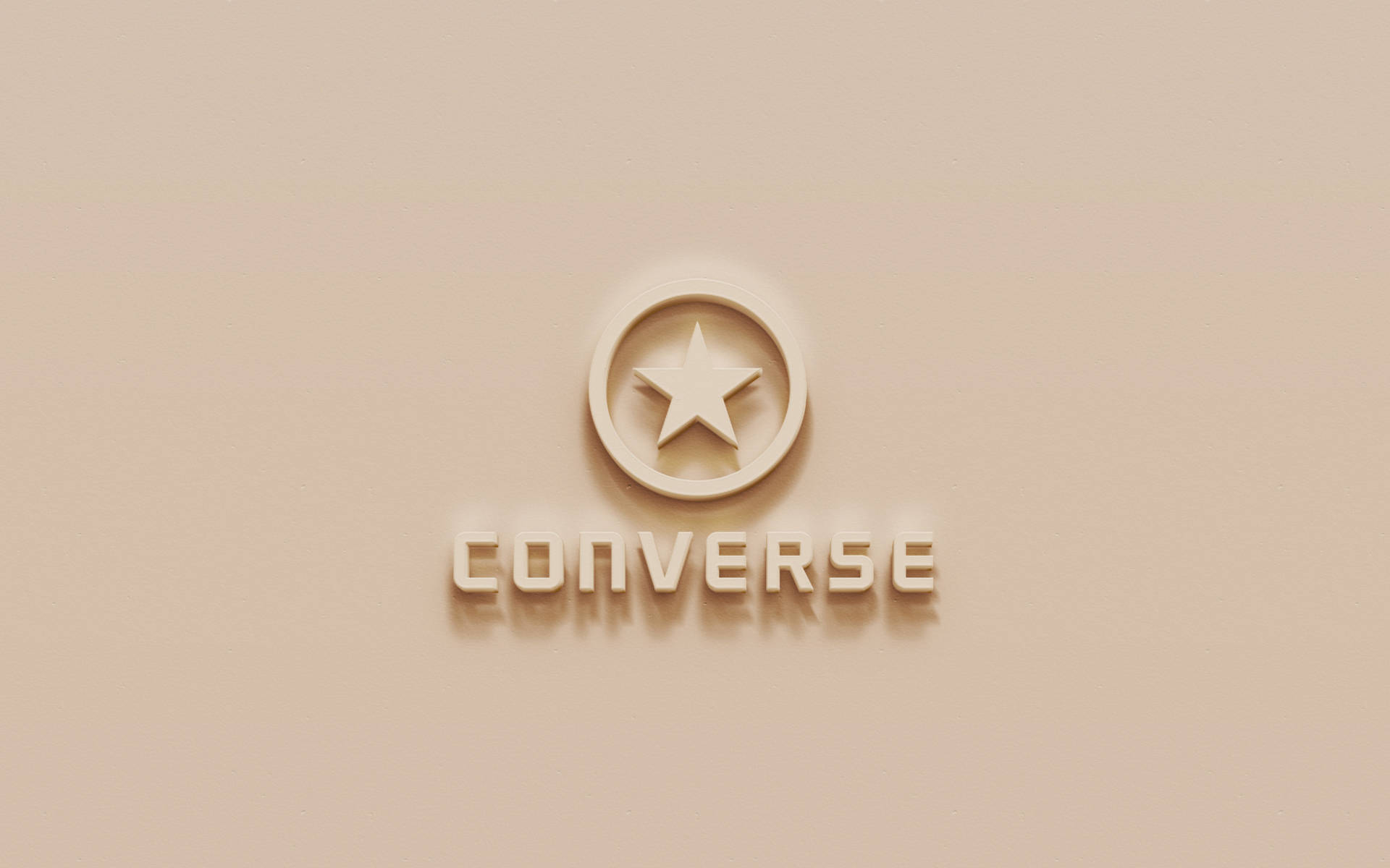 Iconic Beige Converse Logo on a 3D Background Wallpaper