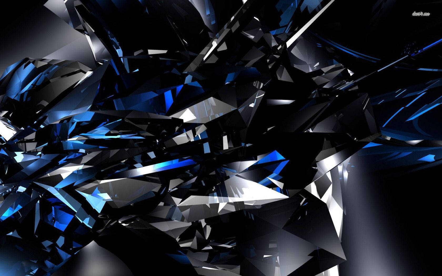 3d Black And Blue Crystals