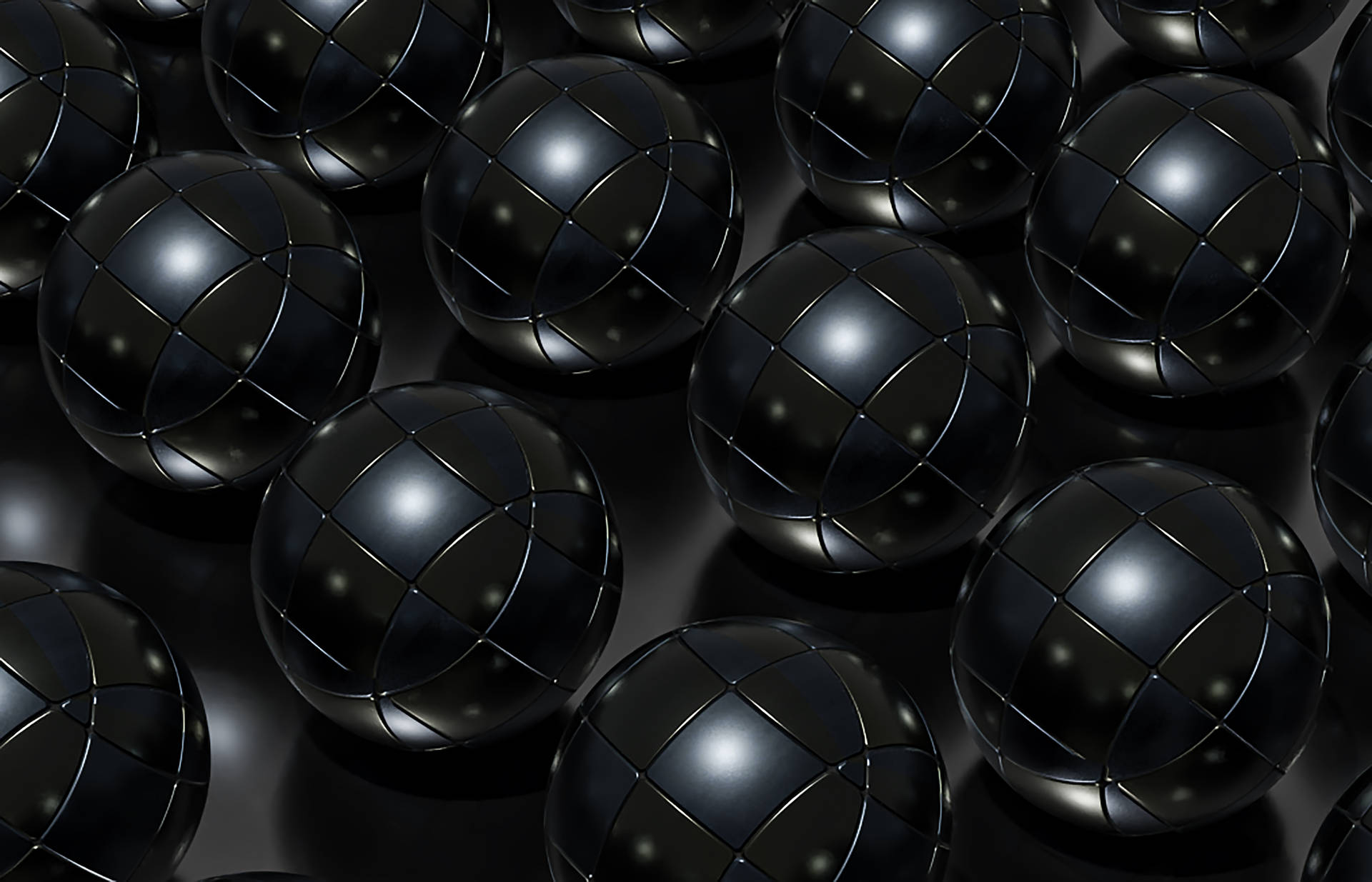 3D Black Balls Aesthetic Pattern Wallpaper