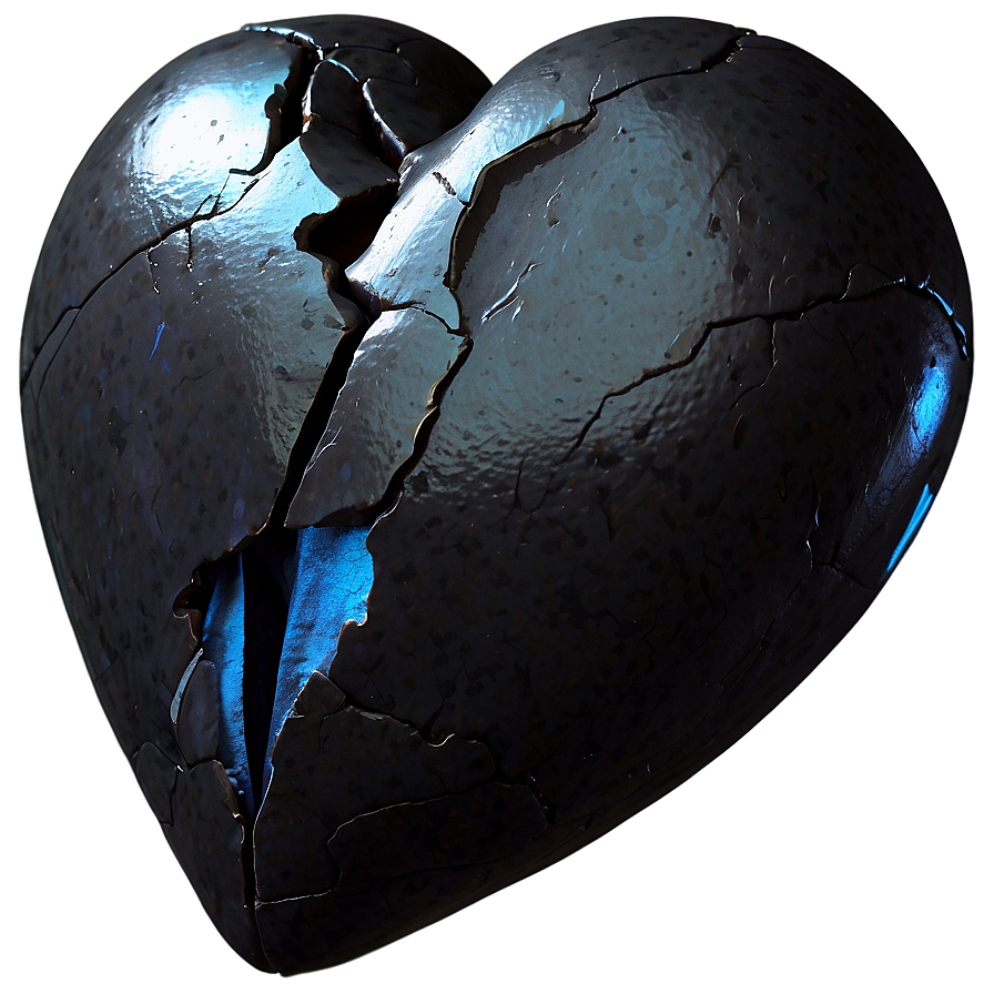 3d Black Broken Heart Png 65 PNG