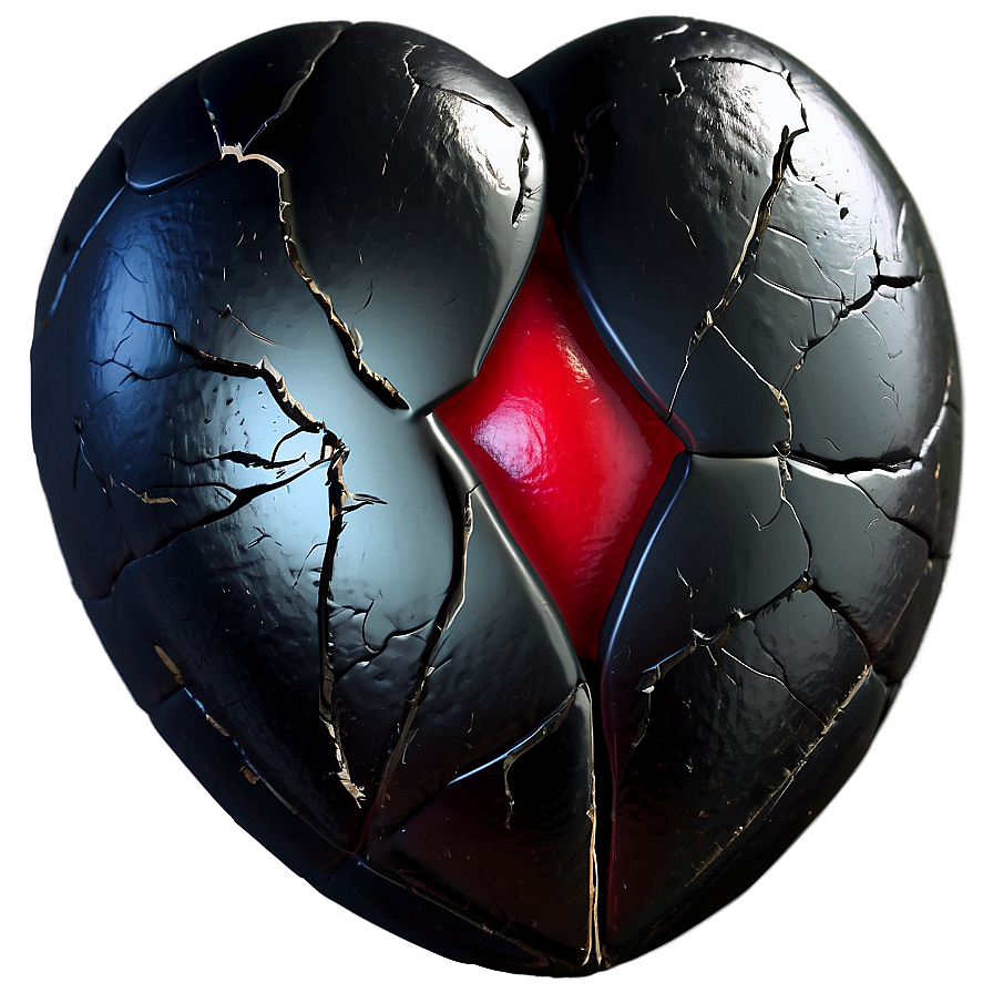 3d Black Broken Heart Png Oqm PNG