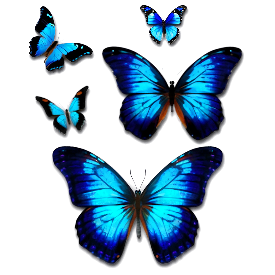 3d Blue Butterflies Png Jbq PNG