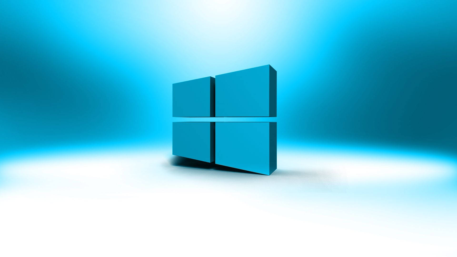 Windows Logo on Blue 3D Background Wallpaper