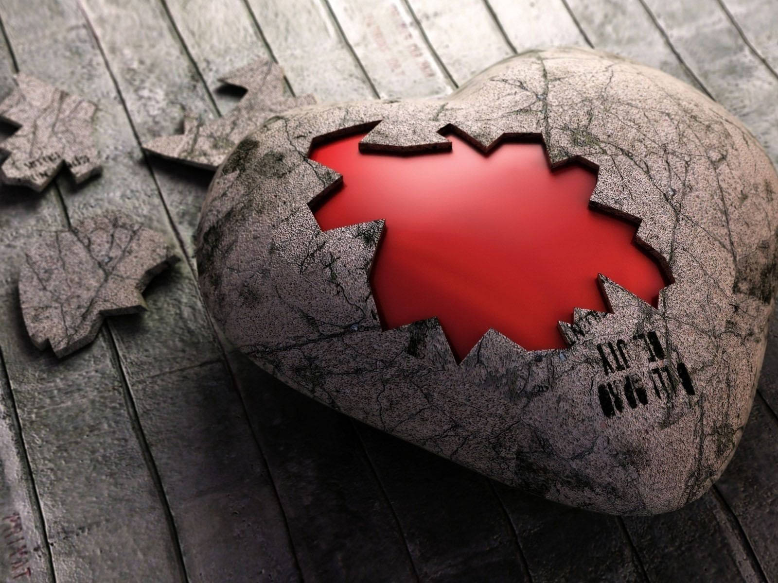3d Broken Heart Art Background