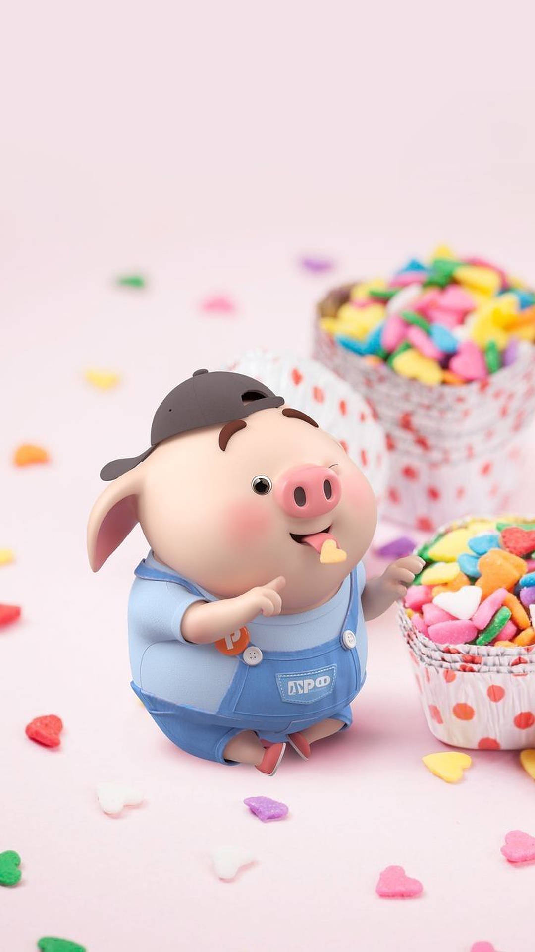 3d Cartoon Cute Pig Background