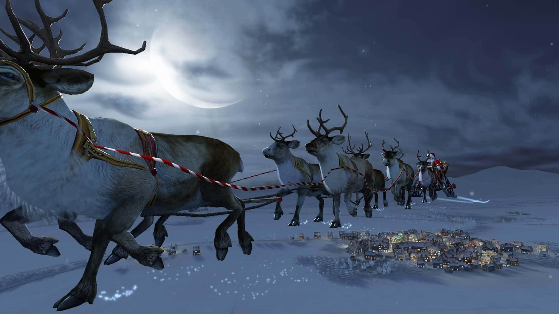 Spectacular 3D Christmas Scene Wallpaper