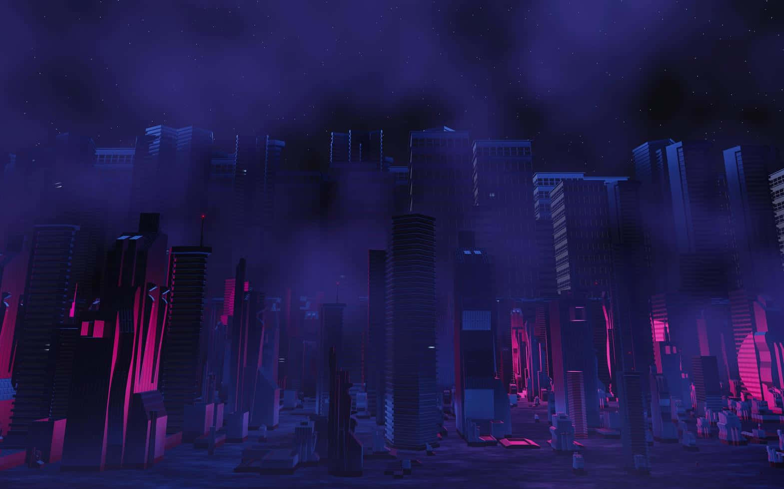 Futuristic 3D City Skyline Wallpaper