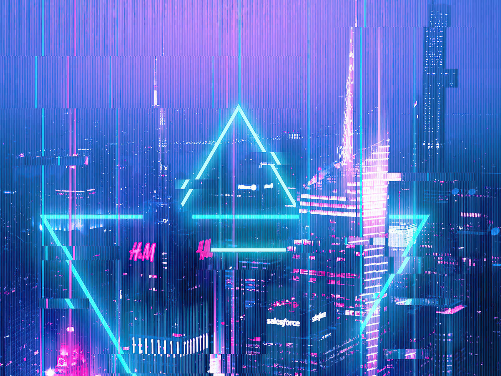 Futuristic 3D City Skyline Wallpaper