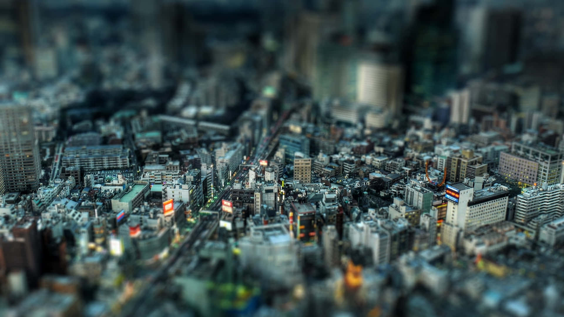 Futuristic 3D City Skyline at Night Wallpaper
