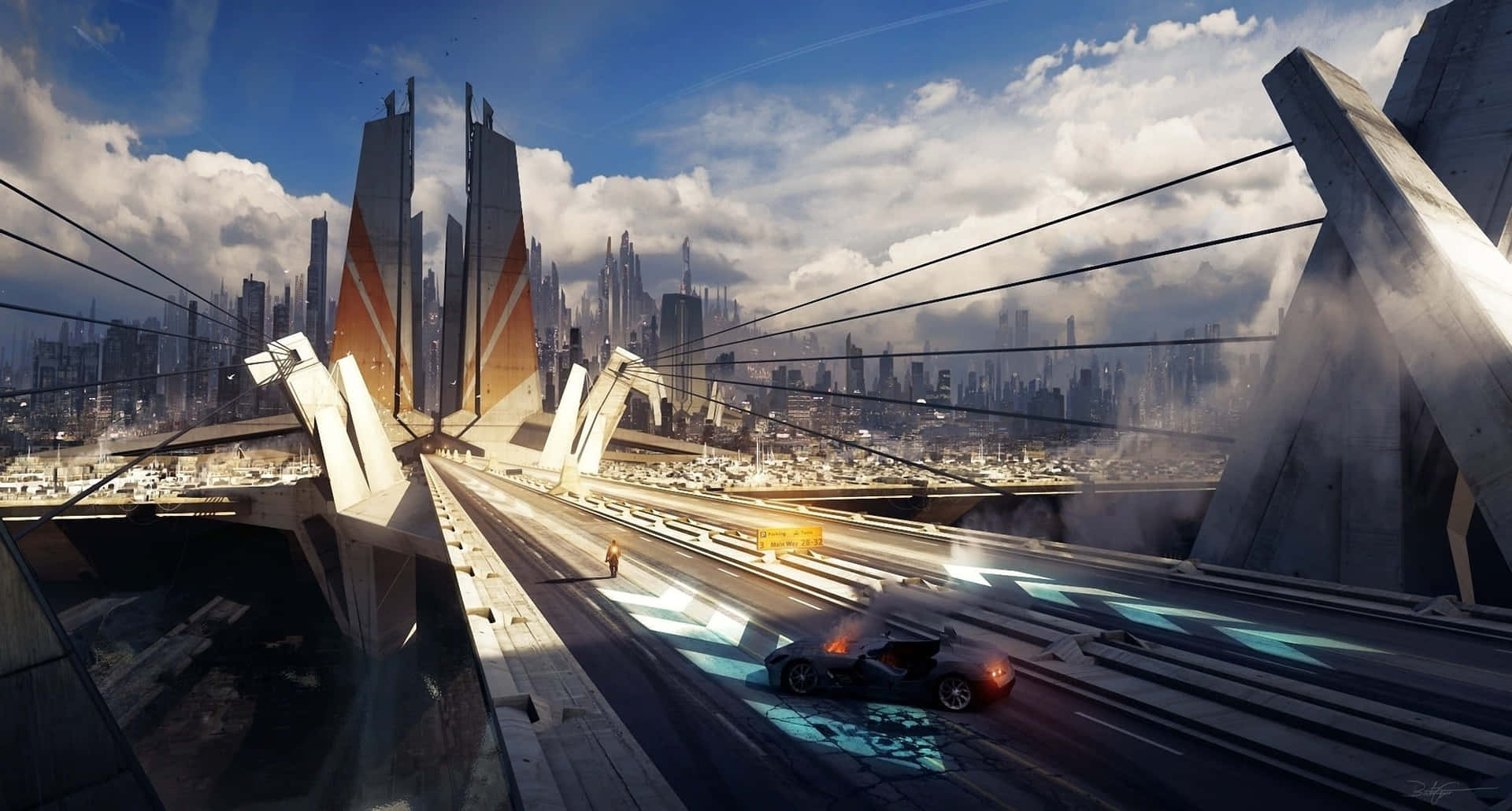 A stunning 3D cityscape featuring futuristic architecture and design Wallpaper