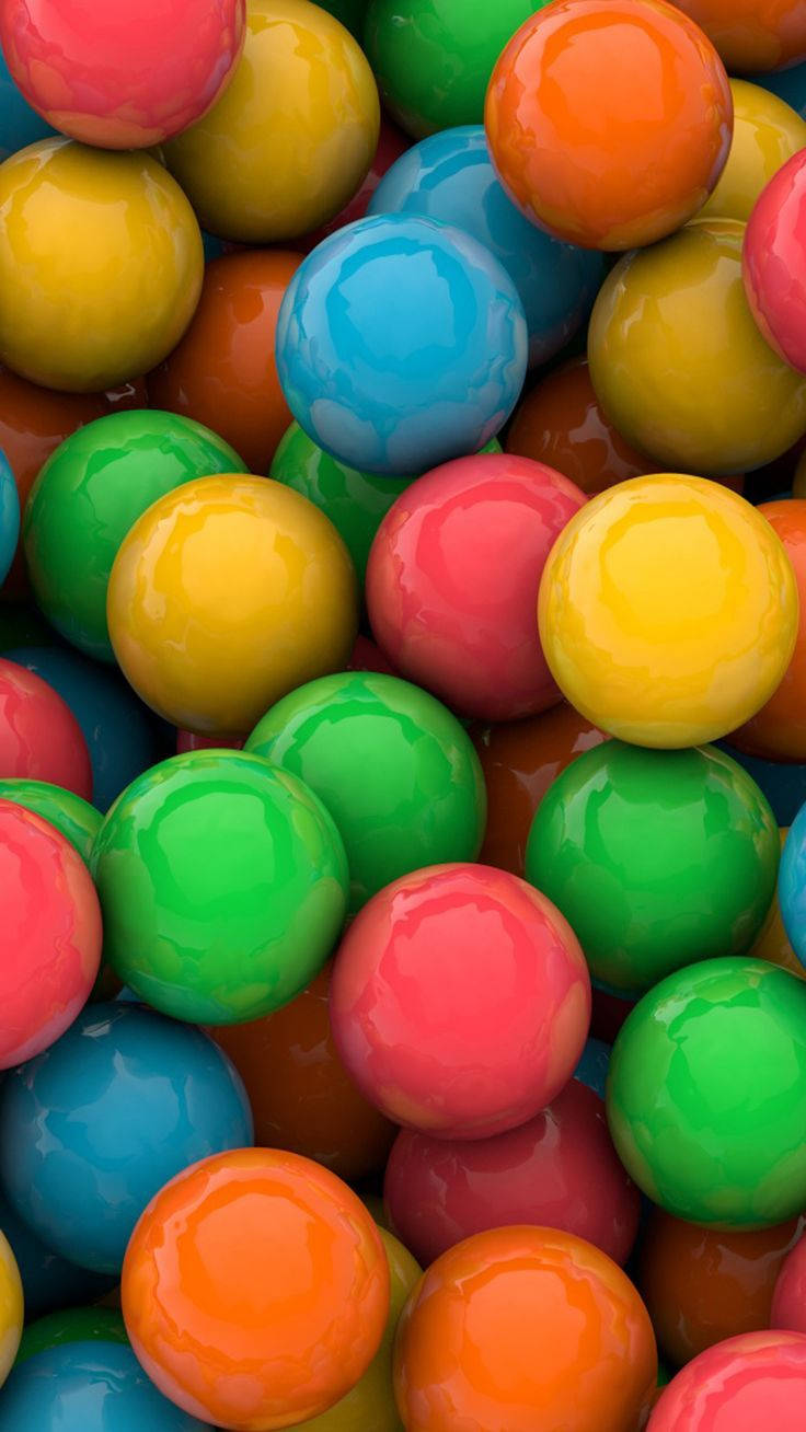 3d Colorful Round Candies Wallpaper