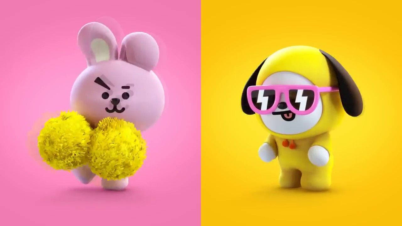 3D Cooky And Chimmy Bt21 Wallpaper