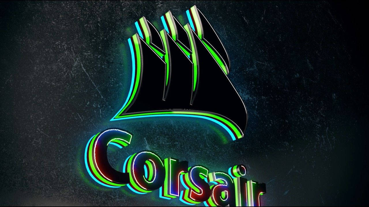 3d Corsair Neon Logo Background