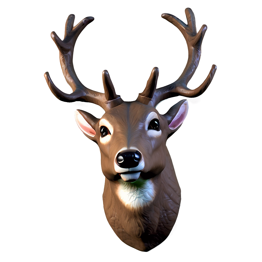 3d Deer Head Model Png Quv PNG