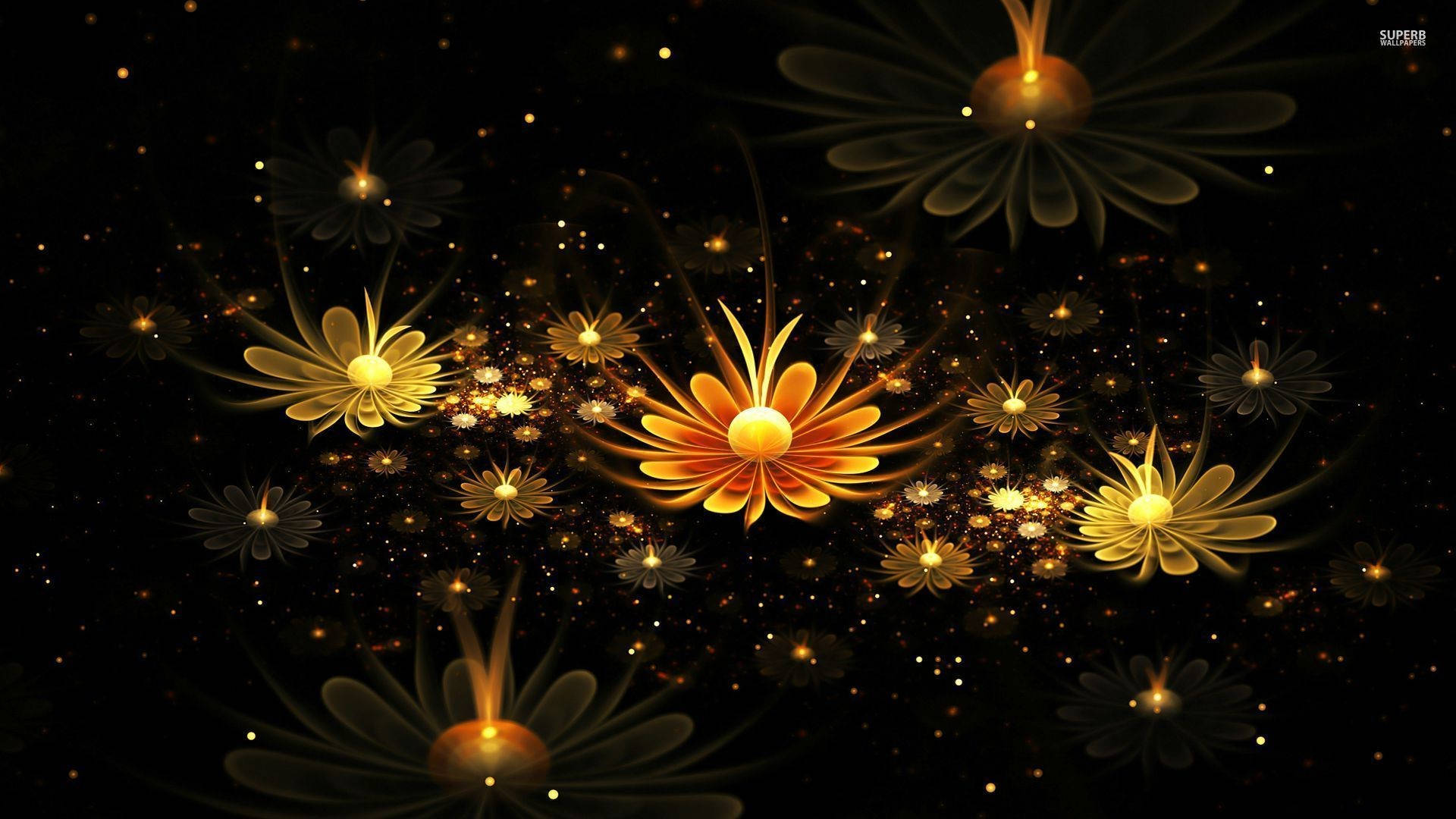 3d Desktop Glowing Yellow Daisies Picture