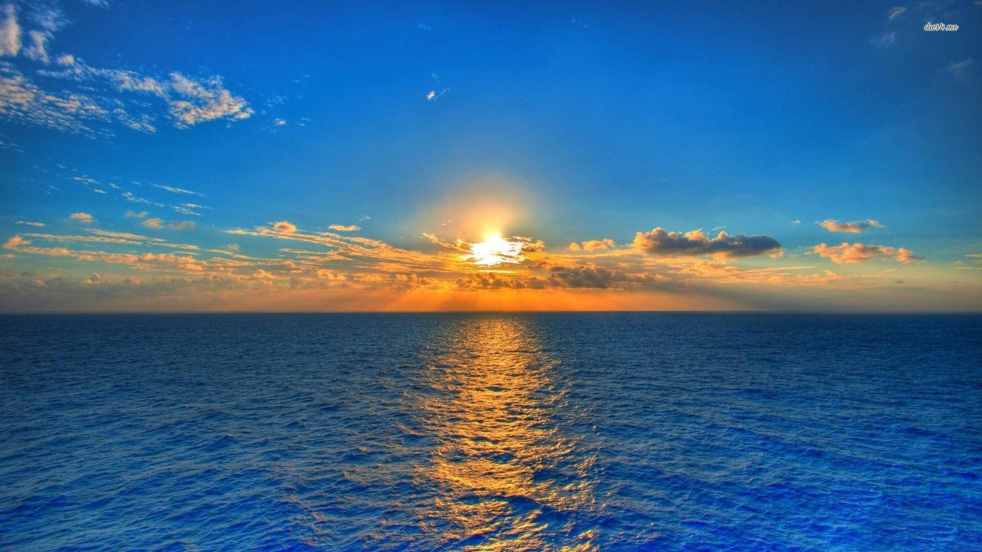 3d Desktop Ocean Sky Sunset