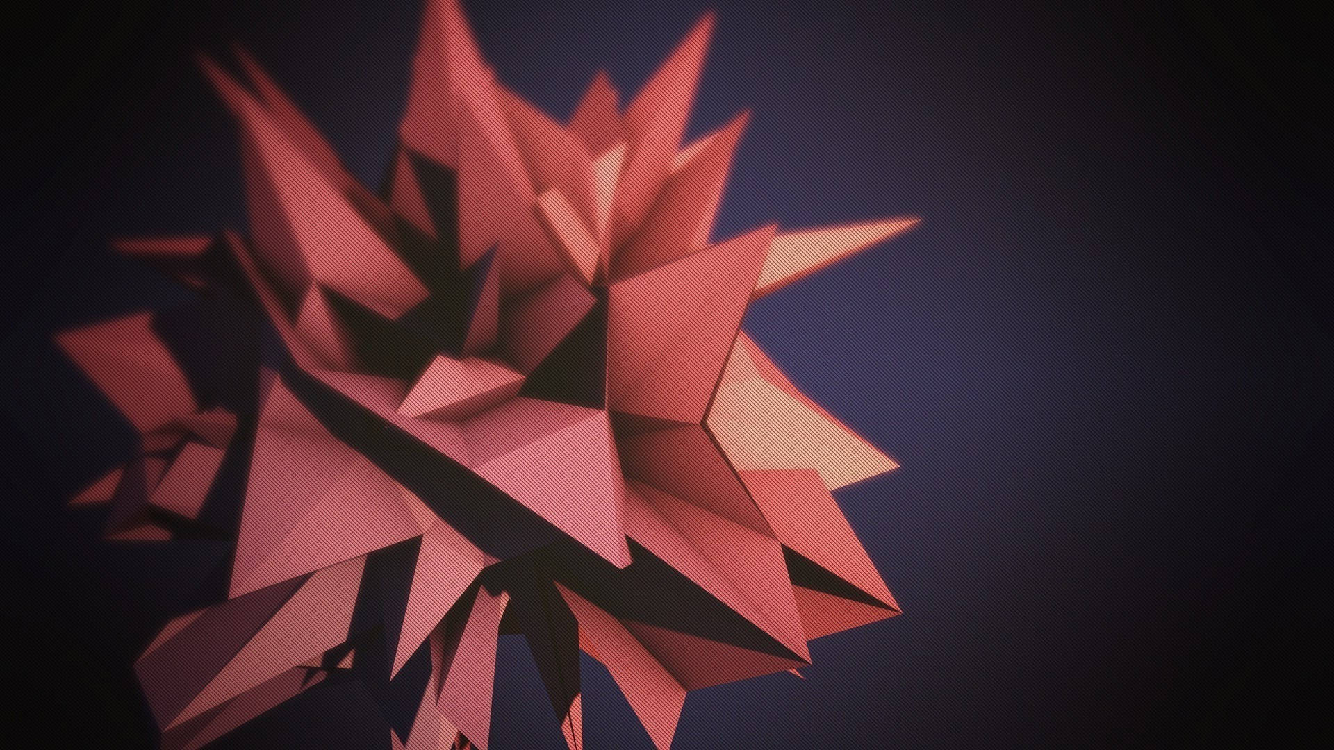 3d-desktop-origami In Orange Wallpaper