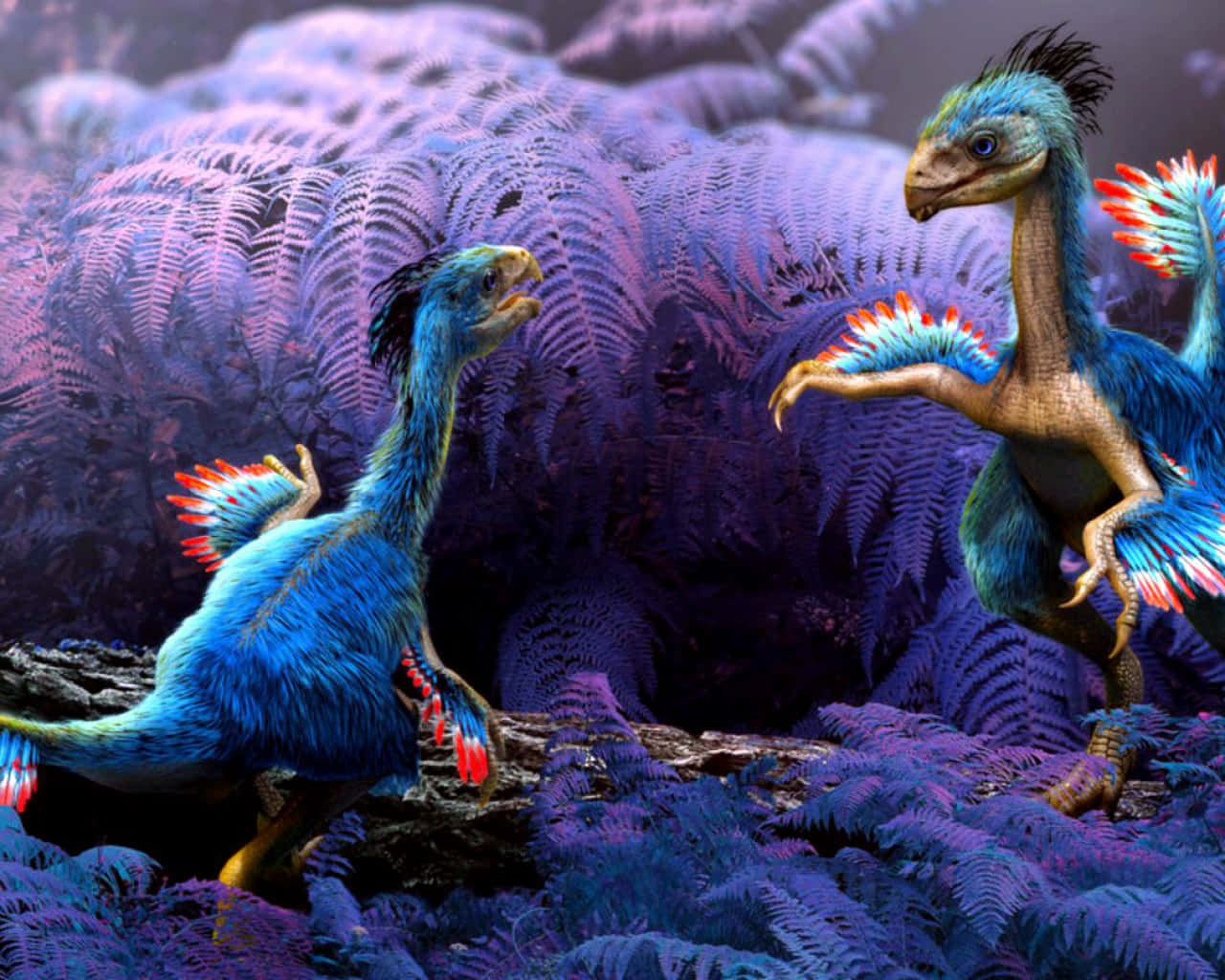Encounter with a Majestic 3D Dinosaur Wallpaper