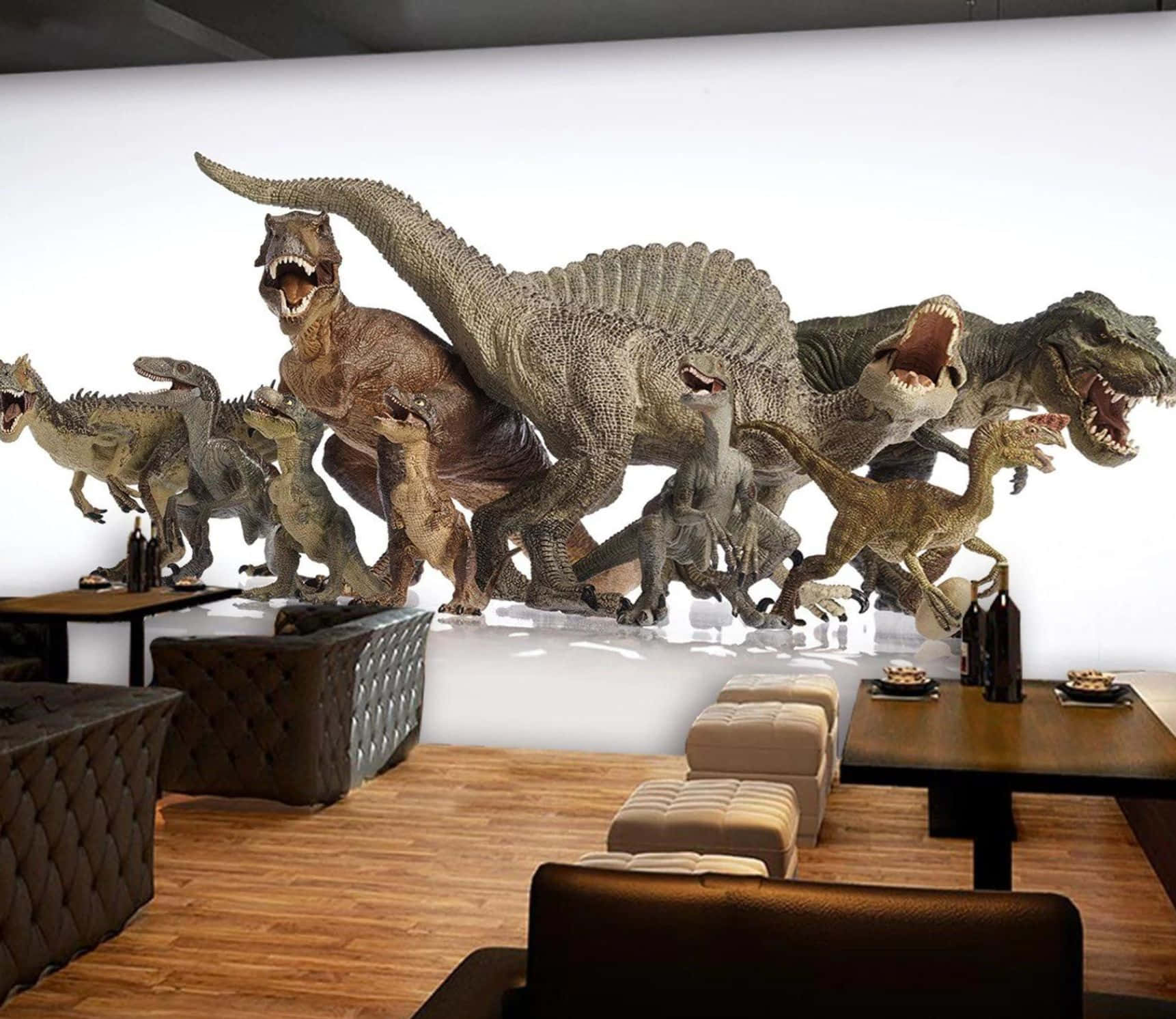Majestic 3D-rendered T-Rex in a prehistoric landscape Wallpaper