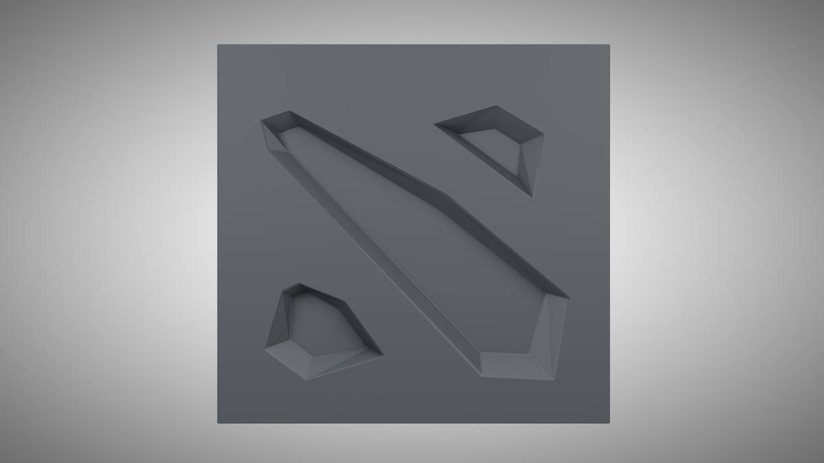 3D Dota 2 Logo Plain Gray Wallpaper