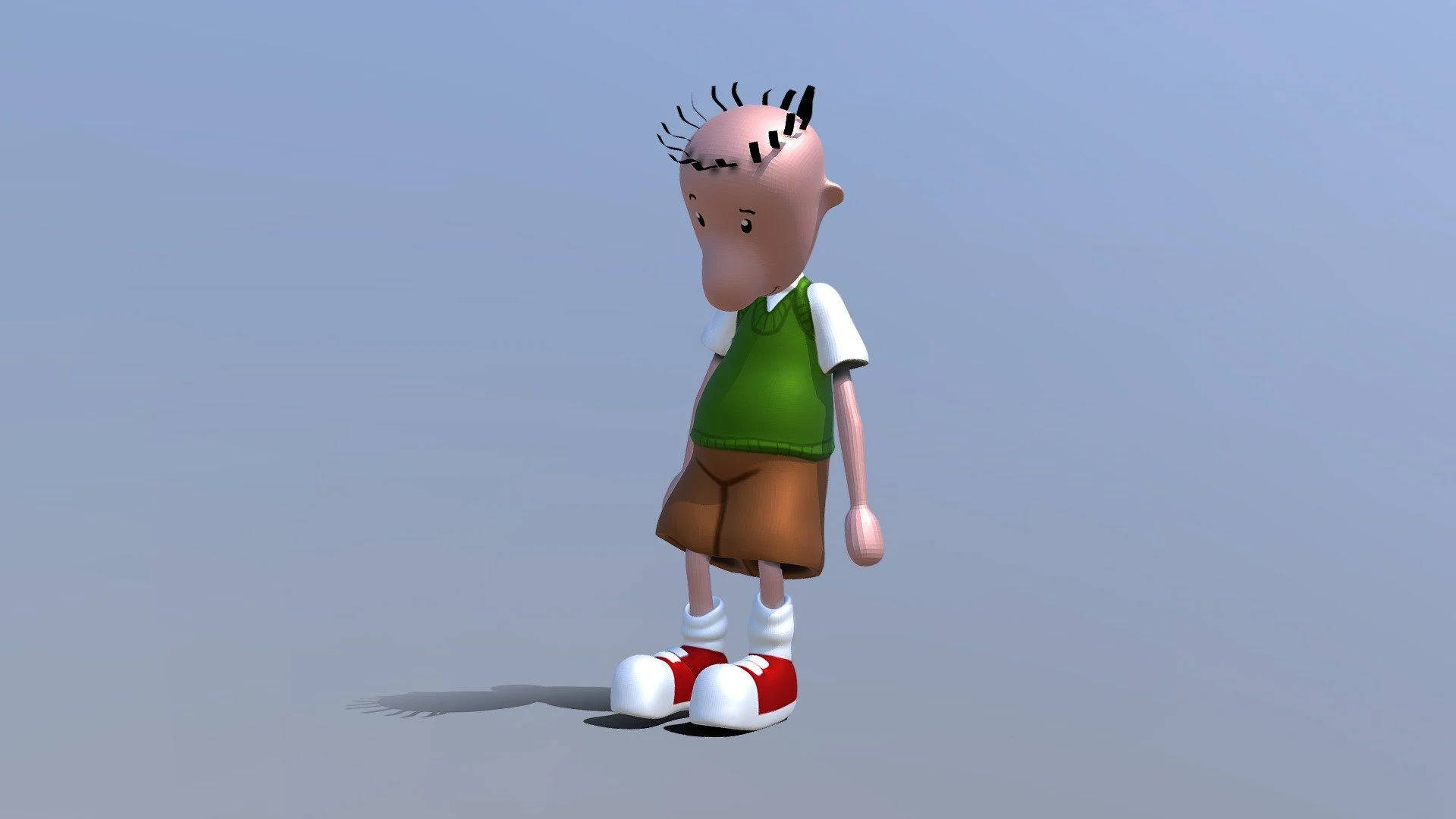 3d Doug In Blue Background